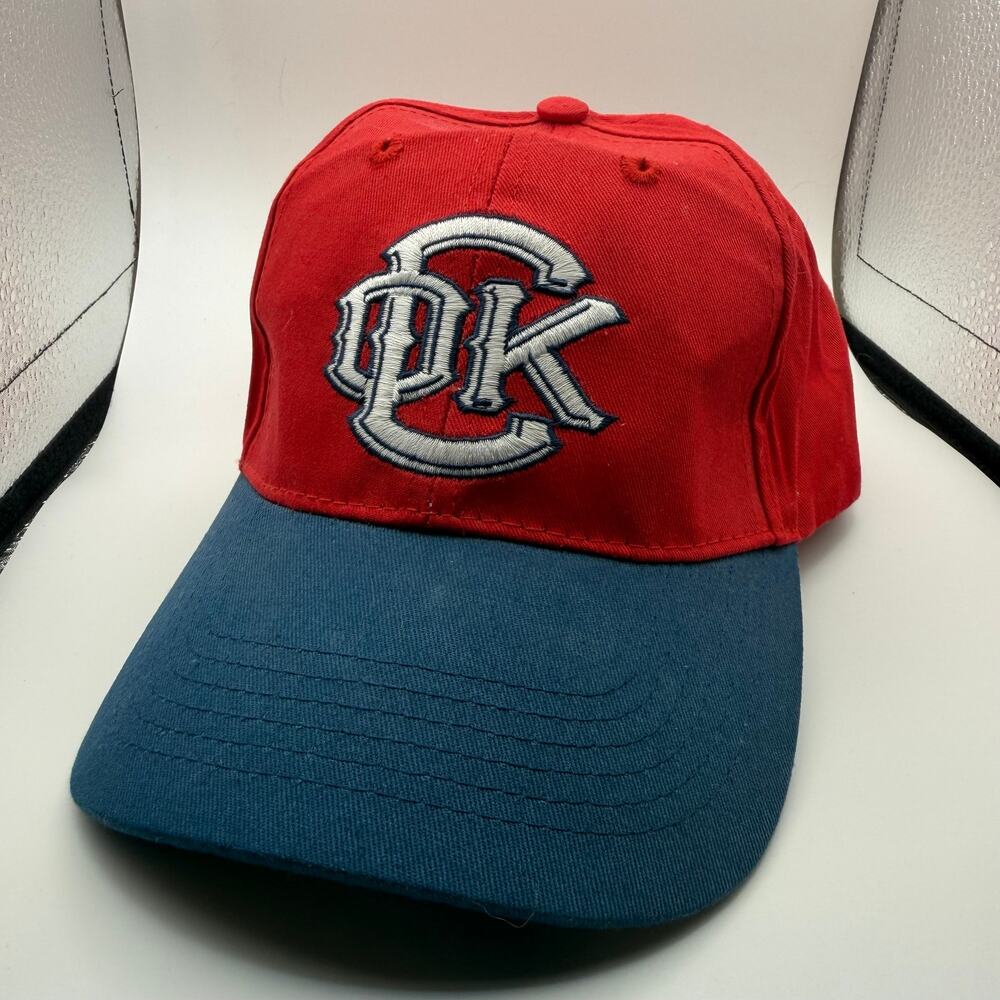 Oklahoma City RedHawks OKC Minor League Baseball Hat Red Navy Strapback Cap